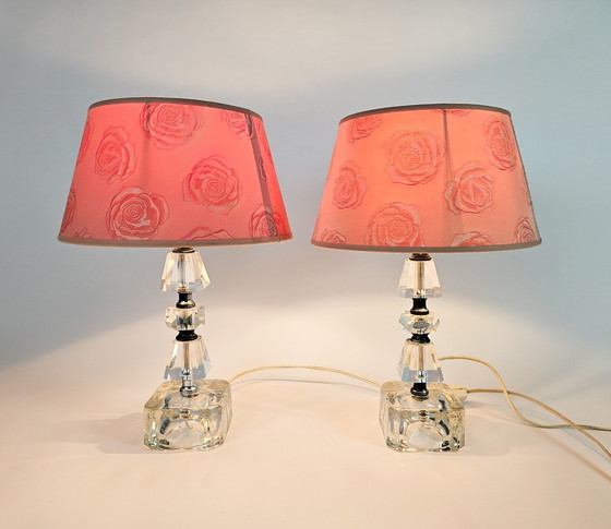 Image 1 of Hollywood Regency - Imported - Hand Cut Lead Crystal - Table lamps (2) - 1960's