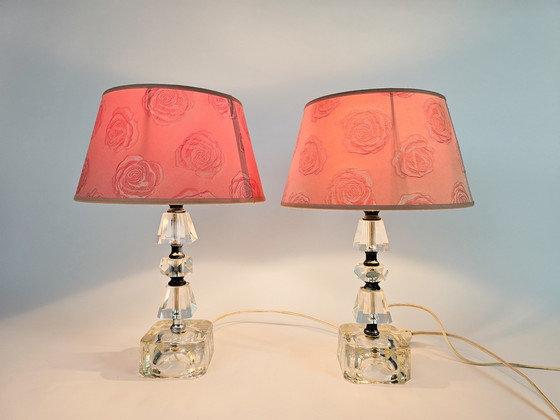 Image 1 of Hollywood Regency - Imported - Hand Cut Lead Crystal - Table lamps (2) - 1960's