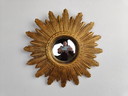 Small vintage golden sunburst mirror, 1960s