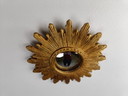 Small vintage golden sunburst mirror, 1960s