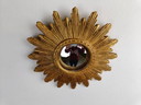 Small vintage golden sunburst mirror, 1960s