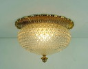 plafonnier vintage en verre limburg A 637 aluminium doré texturé 1970