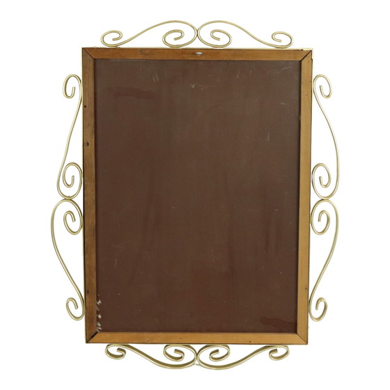 Image 1 of Hollywood Regency Mirror Gold Metal Faceted Mid-Century 74cm