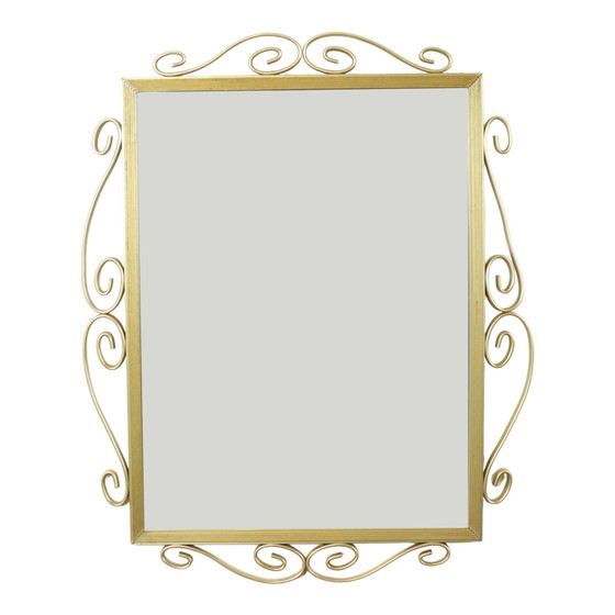 Image 1 of Hollywood Regency Mirror Gold Metal Faceted Mid-Century 74cm