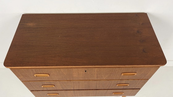 Image 1 of Teak veneer chest of drawers from Sweden