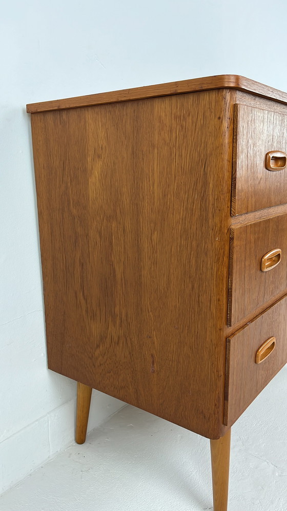 Image 1 of Teak veneer chest of drawers from Sweden