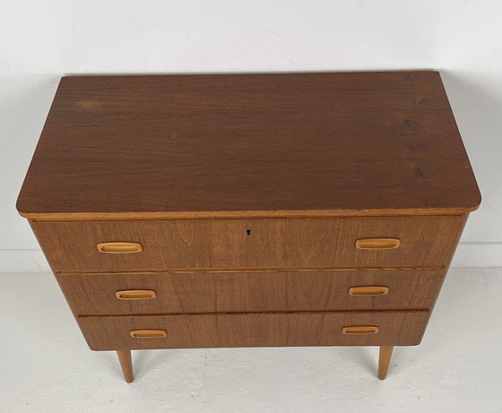 Image 1 of Teak veneer chest of drawers from Sweden