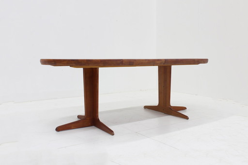 Table de salle à manger ronde extensible vintage danoise 1960