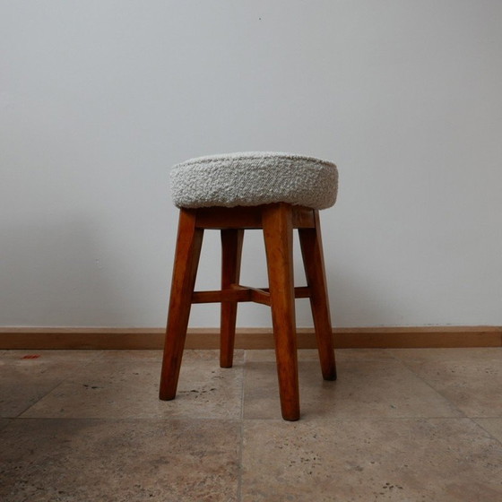 Image 1 of Pair of vintage X-base stools, England 1950