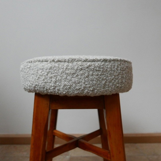 Image 1 of Pair of vintage X-base stools, England 1950