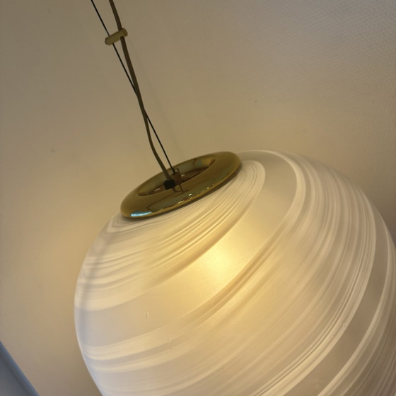 Image 1 of Italian pendant lamp with marbled glass