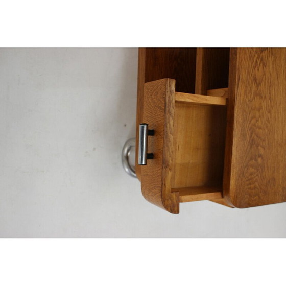 Image 1 of Toletta vintage in legno di quercia Bauhaus, Cecoslovacchia 1950