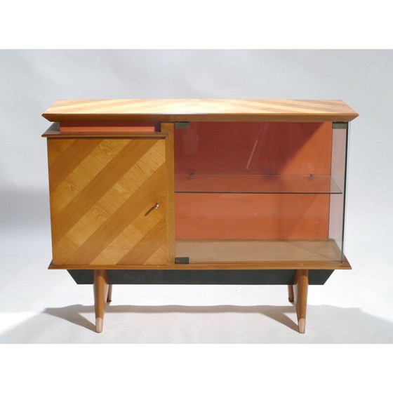 Image 1 of Little storage in cherrywood and glass - 1950s