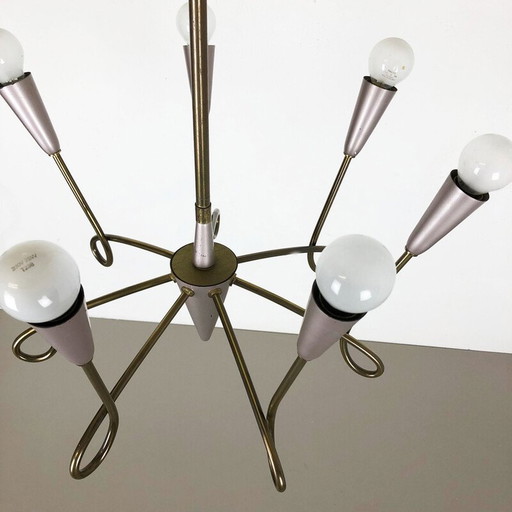 Vintage brass chandelier, Italy 1950s