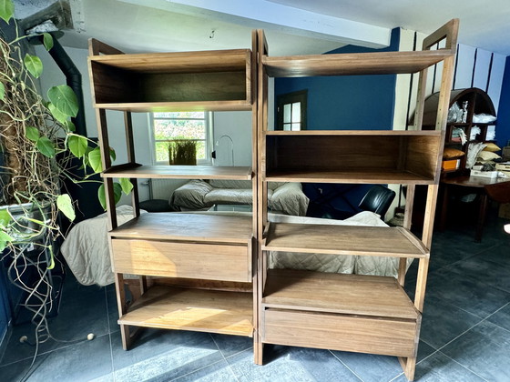 Image 1 of Wall Bookcase in solid teak