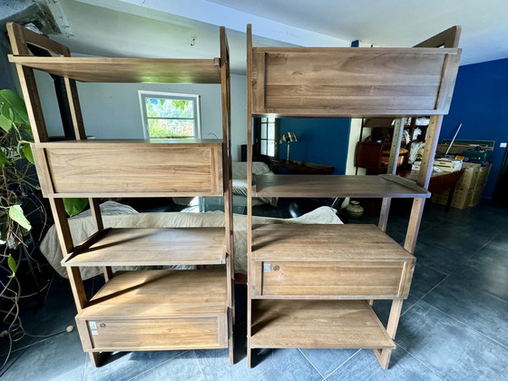 Image 1 of Wall Bookcase in solid teak