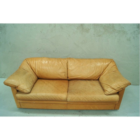 Image 1 of Vintage Swedish Aniline Leather Sofa from IRE AB Skillingaryd Mobel, 1970s