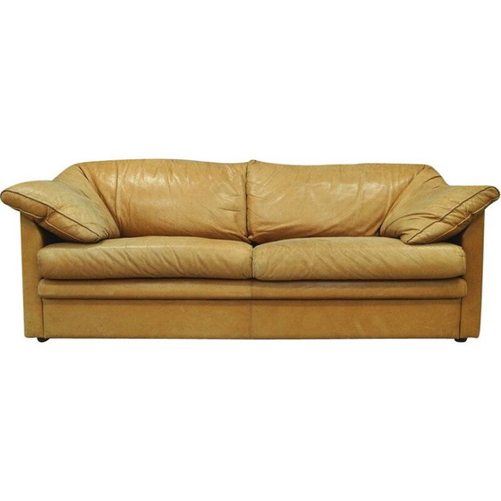 Image 1 of Vintage Swedish Aniline Leather Sofa from IRE AB Skillingaryd Mobel, 1970s