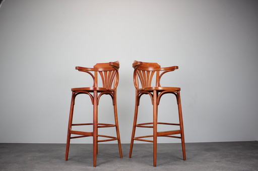 Set Of 2 Vintage Bar Stools By Ton, 1980