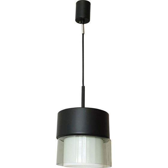 Image 1 of Pendant Vintage glass and steel 1960
