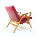 Poltrona vintage in tessuto rosa e rovere per Tatra, Cecoslovacchia 1960