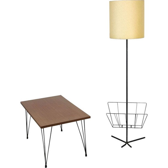Image 1 of Vintage Floor Lamp and Coffee Table 1950s