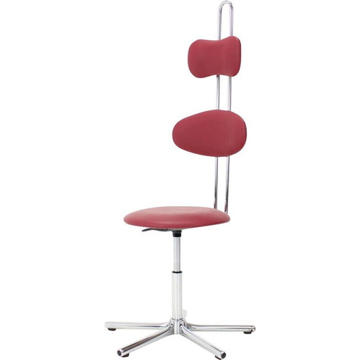 Vintage height-adjustable swivel chair, Czechoslovakia 1980s