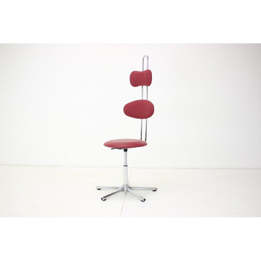 Vintage height-adjustable swivel chair, Czechoslovakia 1980s