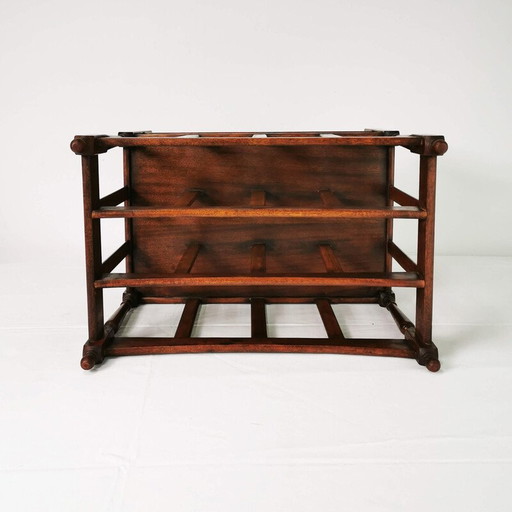 Revistero vintage de madera de roble, Alemania, década de 1930