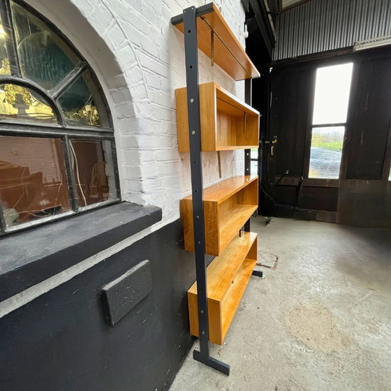 Image 1 of Bookcase Wood With Steel -Adjustable | 1970s