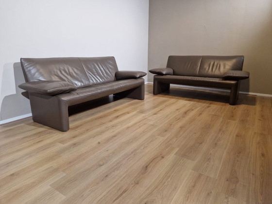 Image 1 of 2x Jori JR8700 Ensemble canapé cuir marron 3+2 places Design Sofas