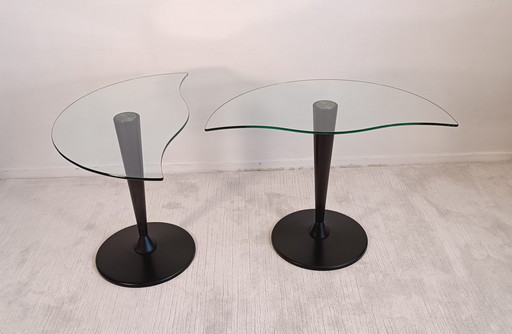 2x Half-Moon Low Tables With Organic Shapes In Excellent Condition