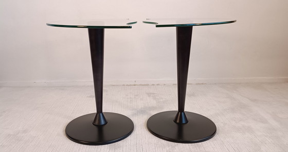 Image 1 of 2x Half-Moon Low Tables With Organic Shapes In Excellent Condition