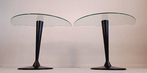 Image 1 of 2x Half-Moon Low Tables With Organic Shapes In Excellent Condition