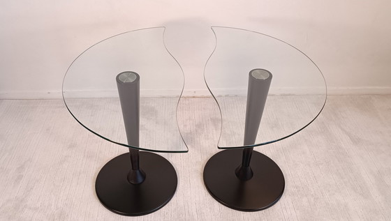 Image 1 of 2x Half-Moon Low Tables With Organic Shapes In Excellent Condition