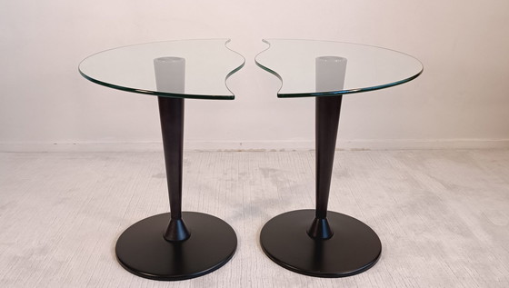 Image 1 of 2x Half-Moon Low Tables With Organic Shapes In Excellent Condition