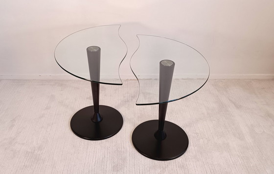 Image 1 of 2x Half-Moon Low Tables With Organic Shapes In Excellent Condition