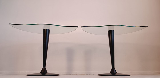 Image 1 of 2x Half-Moon Low Tables With Organic Shapes In Excellent Condition