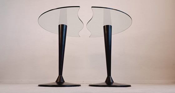 Image 1 of 2x Half-Moon Low Tables With Organic Shapes In Excellent Condition