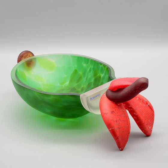 Image 1 of Vintage 90s German Design Borowski Studio Line Art-Glass Sculpture "Apple" Bowl