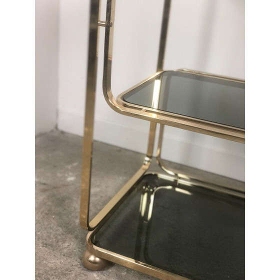 Image 1 of Vintage gilded metal trolley, Italy 1980