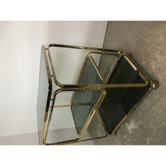 Image 1 of Vintage gilded metal trolley, Italy 1980