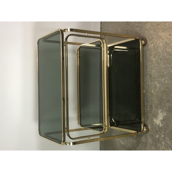 Image 1 of Vintage gilded metal trolley, Italy 1980