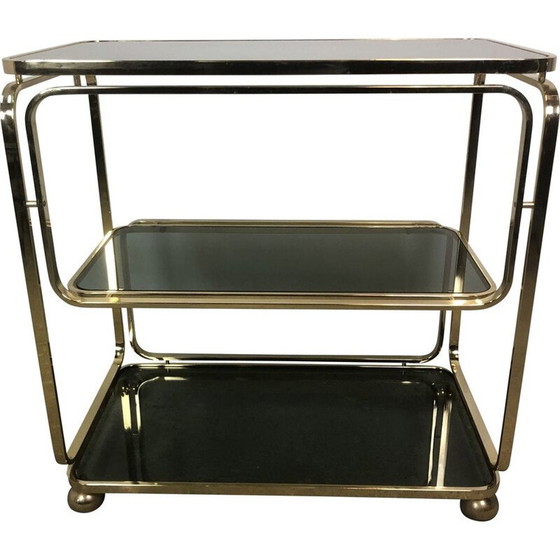Image 1 of Vintage gilded metal trolley, Italy 1980