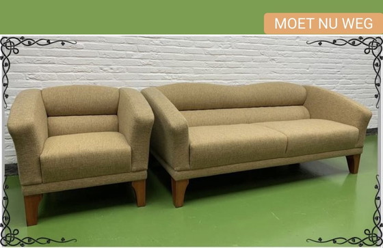 Image 1 of Giorgetti Ovis design sofa + fauteuil Remis à neuf