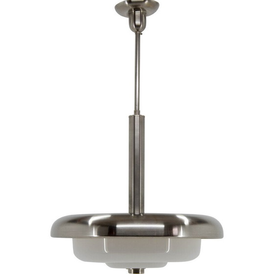 Image 1 of Vintage Bauhaus chandelier in opaline glass by Ias, 1930s