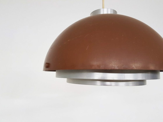 Image 1 of Mid-century space age brown pendant light