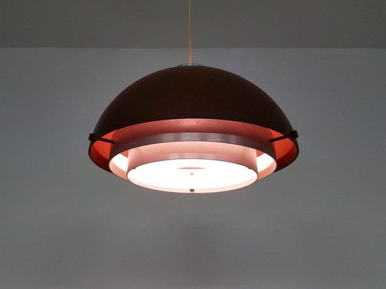 Image 1 of Mid-century space age brown pendant light