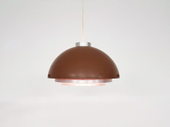 Image 1 of Mid-century space age brown pendant light