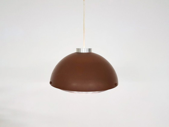 Image 1 of Mid-century space age brown pendant light